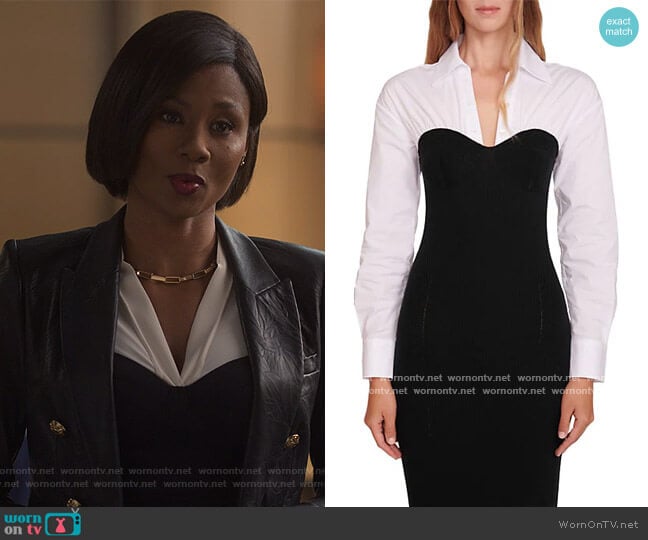 Staud Hazel Layered Mixed-Media Dress worn by Jax Stewart (Emayatzy Corinealdi) on Reasonable Doubt