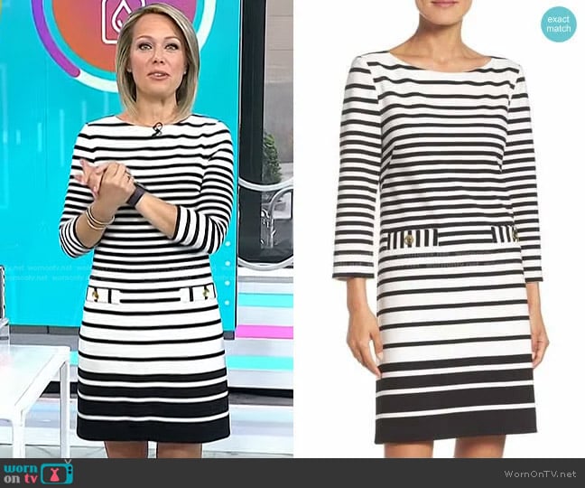 Stripe Shift Dress by Eliza J worn by Dylan Dreyer on Today