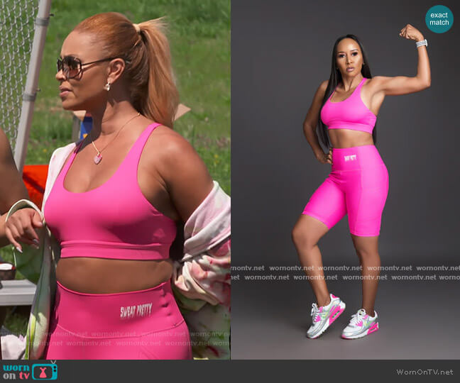 Sweat Pretty Breast Cancer Awareness Set worn by Gizelle Bryant on The Real Housewives of Potomac