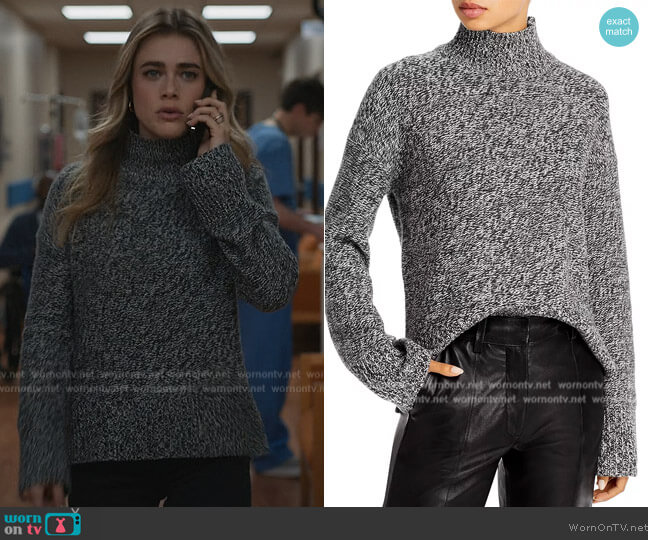 Theory Long Sleeve Cashmere Sweater worn by Michaela Stone (Melissa Roxburgh) on Manifest