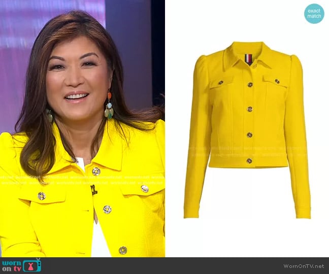 Tommy Hilfiger Puff-Sleeve Trucker Jacket worn by Juju Chang on Good Morning America