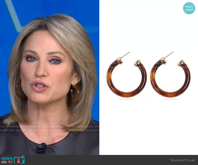 Accessory Concierge Tortoise Harper Hoops worn by Amy Robach on Good Morning America