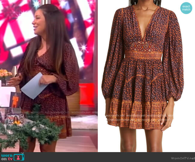 Ulla Johnson Hayana Floral Mix Print Long Sleeve Silk Dress worn by Gretta Monahan on The View