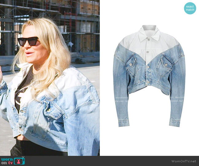 Ben Taverniti Unravel Project Denim Silhouette Jacket worn by Heather Gay on The Real Housewives of Salt Lake City