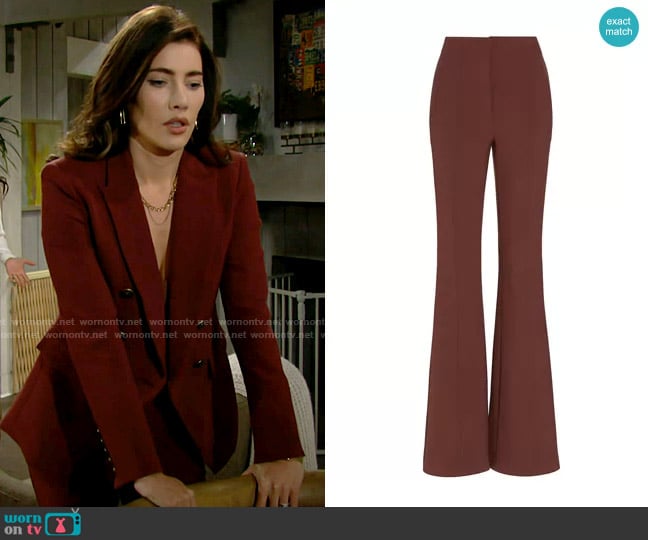 Veronica Beard Azariah Pants in Burnt Sienna worn by Steffy Forrester (Jacqueline MacInnes Wood) on The Bold and the Beautiful