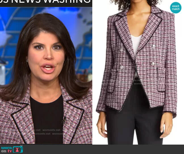Veronica Beard Theron Tweed Jacket worn by Natalie Brand on CBS Mornings