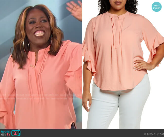 Vince Camuto Ruffle Sleeve Blouse worn by Sheryl Underwood on The Talk