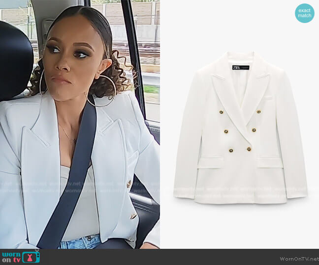 Zara Tailored Double Breasted Blazer worn by Ashley Darby on The Real Housewives of Potomac