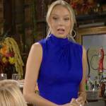 Abby’s cobalt blue sleeveless dress on The Young and the Restless