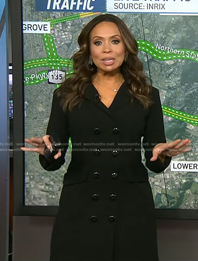 Adelle's black double breasted blazer dress on Today