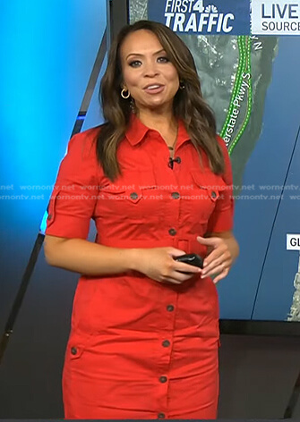 Adelle’s red utility dress on Today