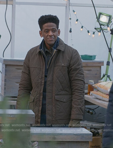 Adrian’s brown quilted jacket on Manifest