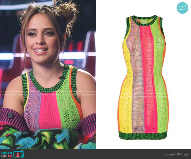 AGR Lace-Knit Striped Dress worn by Camila Cabello on The Voice