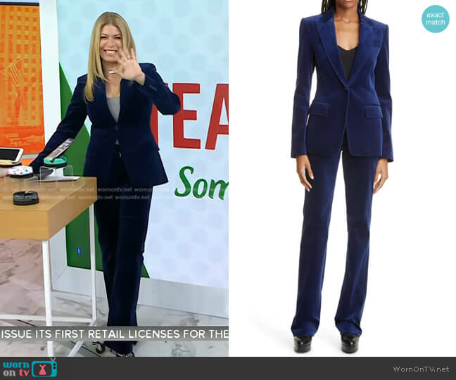 A.L.C. Edie Velvet Tailored Jacket and Sophie Pants worn by Jill Martin on Today