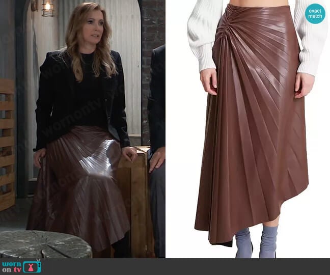 A.L.C. Tracy Faux Leather Skirt worn by Holly Sutton (Emma Samms) on General Hospital