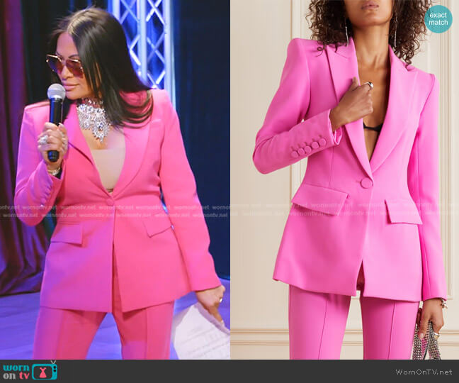 Alex Perry Carter Neon Crepe Blazer worn by Jen Shah on The Real Housewives of Salt Lake City