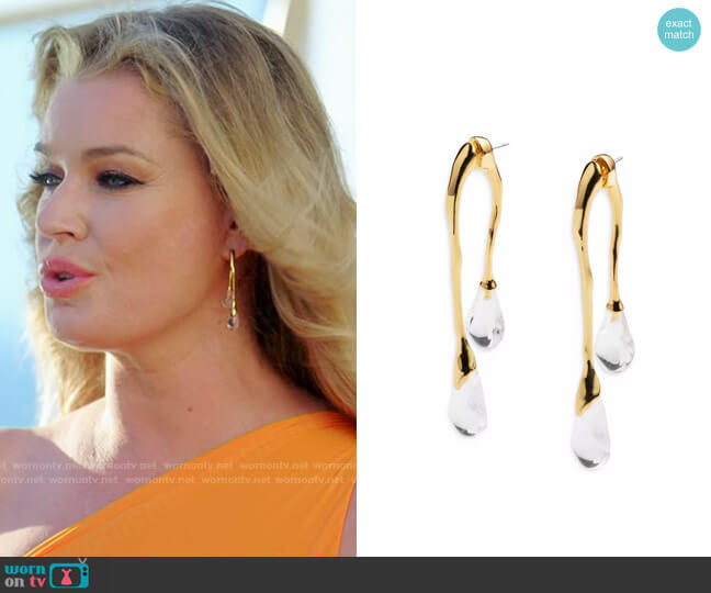 Alexis Bittar Lucite Front Back Double Drop Earrings worn by Rebecca Romijn on The Real Love Boat
