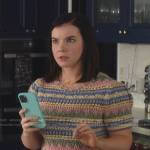 Alexis’s crochet puff sleeve sweater on 9-1-1