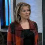 Alexis’s red checked long cardigan on General Hospital