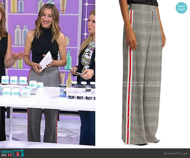 Alice + Olivia Maricruz Wide-Leg Plaid Trousers worn by Andrea Lavinthal on Today