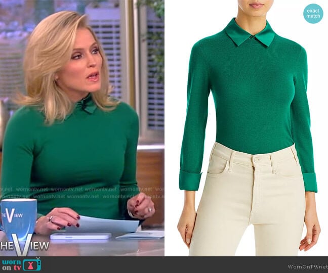 Alice + Olivia Porla Collared Sweater worn by Sara Haines on The View