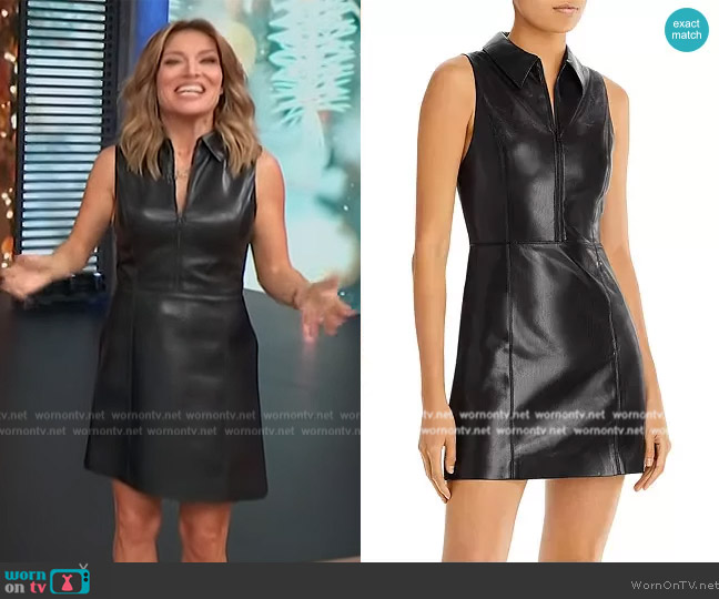 Alice + Olivia Ellis Zip Faux Leather Dress worn by Kit Hoover on Access Hollywood