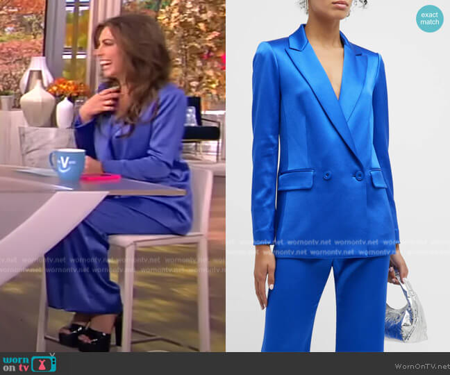 WornOnTV: Alyssa’s blue satin blazer and pants on The View | Alyssa ...
