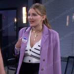 Allie’s white striped cardigan on Days of our Lives