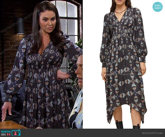 WornOnTV: Chloe’s black butterfly print dress on Days of our Lives ...