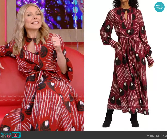 Altuzarra Peirene Printed Maxi Dress worn by Kelly Ripa on Live with Kelly and Mark