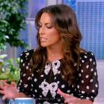 Alyssa’s black bow embellished polka dot dress on The View