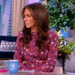 Alyssa’s floral print ruched mini dress on The View