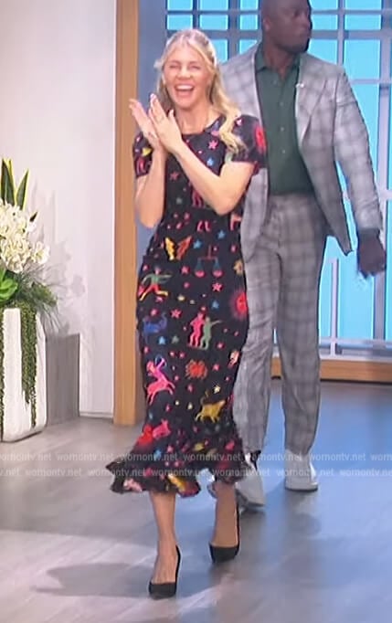 Amanda’s printed mermaid hem dress on The Talk