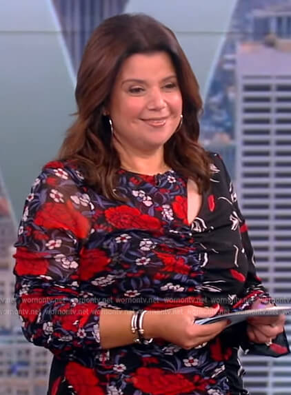 Ana’s floral ruched cutout dress on The View