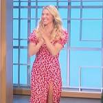 Amanda’s red floral sweetheart dress on The Talk