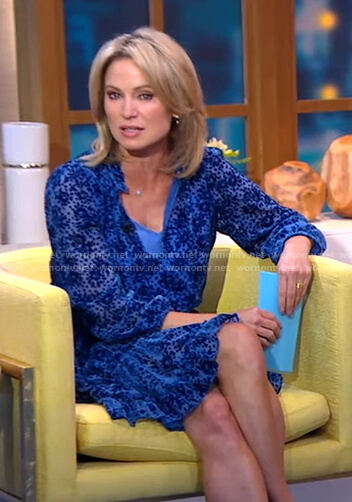 Amy's blue floral mini dress on Good Morning America