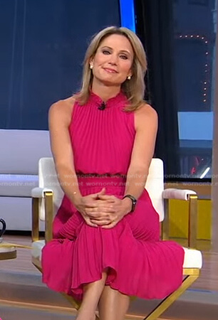 Amy’s pink pleated dress on Good Morning America