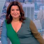 Ana’s green colorblock ribbed dress on The View