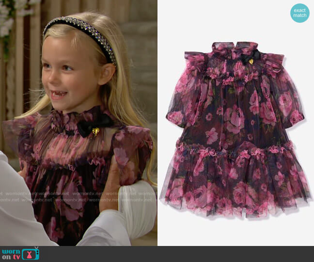 Angels Face Myrtle Kew Ruffle Dress in Black worn by Kelly Spencer (Sophia Paras McKinlay) on The Bold and the Beautiful