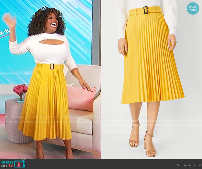 Ann Taylor Belted Pleated Midi Skrit worn by Sherri Shepherd on Sherri