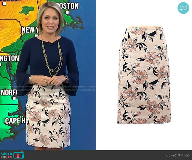 Ann Taylor Floral Pencil Skirt worn by Dylan Dreyer on Today