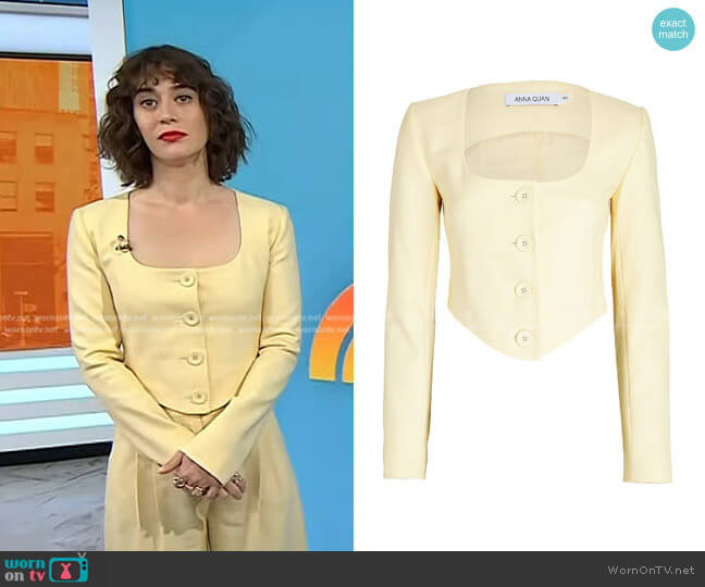 Anna Quan Maggie Twill Jacket worn by Lizzy Caplan on Today