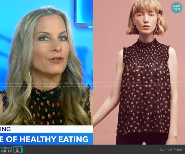 Maeve Darby Polka Dot Blouse worn by Becky Worley on Good Morning America