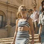 Daphne’s striped Prada bralette and skirt set on The White Lotus