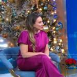 Ashley Flowers’s fuchsia pink satin jumpsuit on Good Morning America