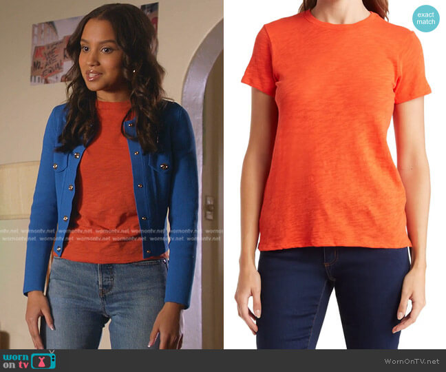 ATM Anthony Thomas Melillo Schoolboy Cotton Crewneck T-Shirt worn by May Grant (Corinne Massiah) on 9-1-1