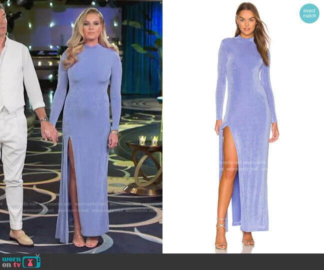Rebecca’s blue long sleeved gown on The Real Love Boat