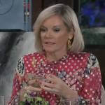 Ava’s pink floral blouse with metallic dots on General Hospital