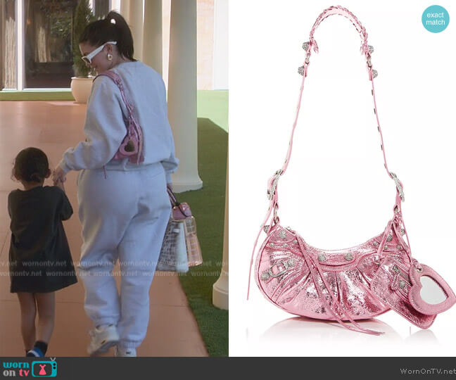 Le Cagole XS Shoulder Bag With Rhinestones by Balenciaga worn by Kylie Jenner (Kylie Jenner) on The Kardashians