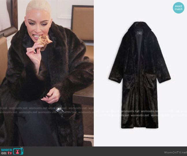 Balenciaga Faux Fur Coat worn by Kim Kardashian (Kim Kardashian) on The Kardashians